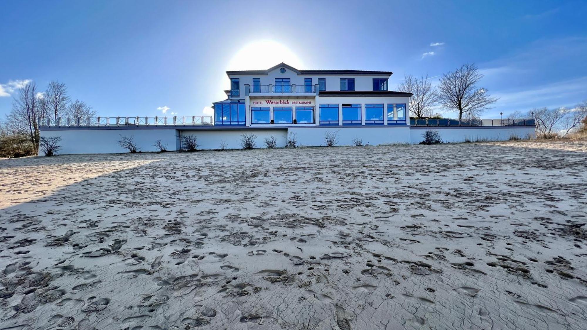 Gaestehaus Weserblick Am Weser-Sandstrand Berne 外观 照片